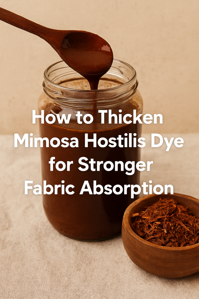 how to thicken mimosa hostilis dye for stronger fabric absorption